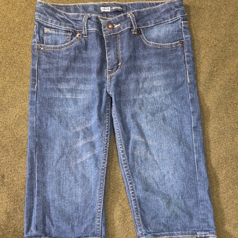 Levi's Strauss Skimmer Jeans Girls 10 Denim Rollup Cuff Stretch